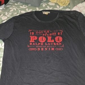 Polo by Ralph Lauren Men's Black and Red Graphic T-Shirt